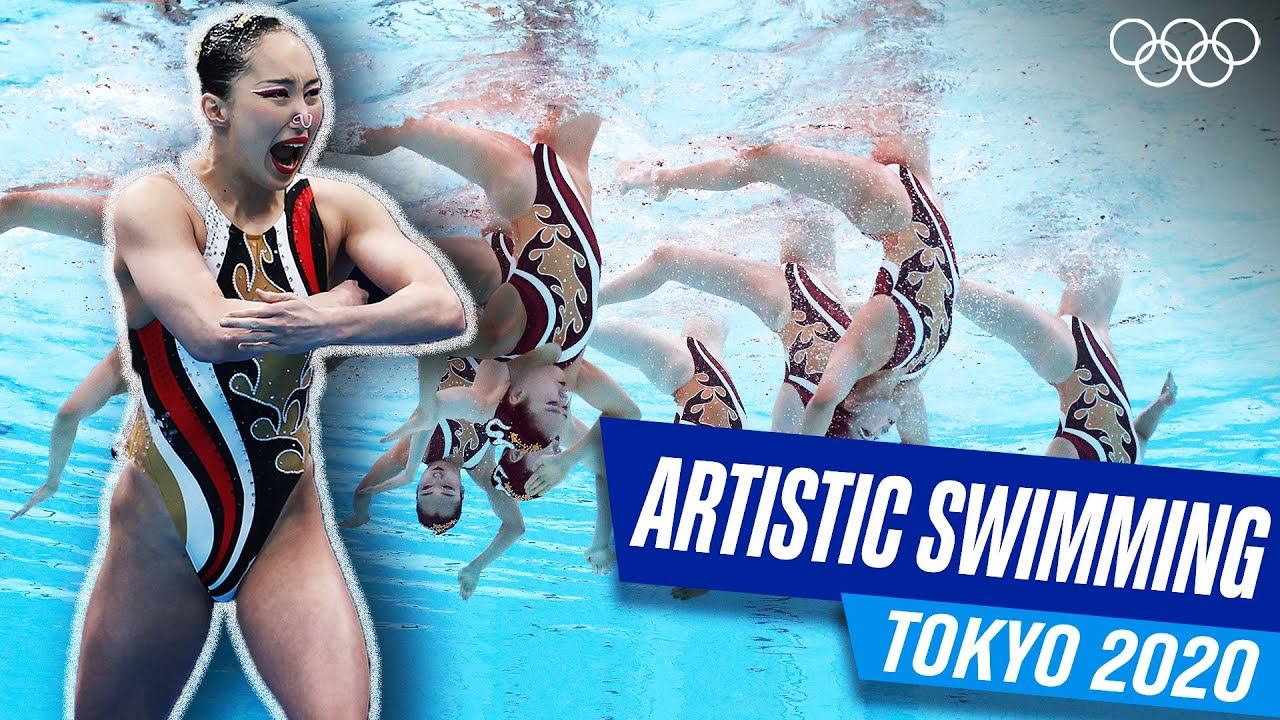 Beautiful performance by Team Japan's artistic swimmers at Tokyo 2020🏊